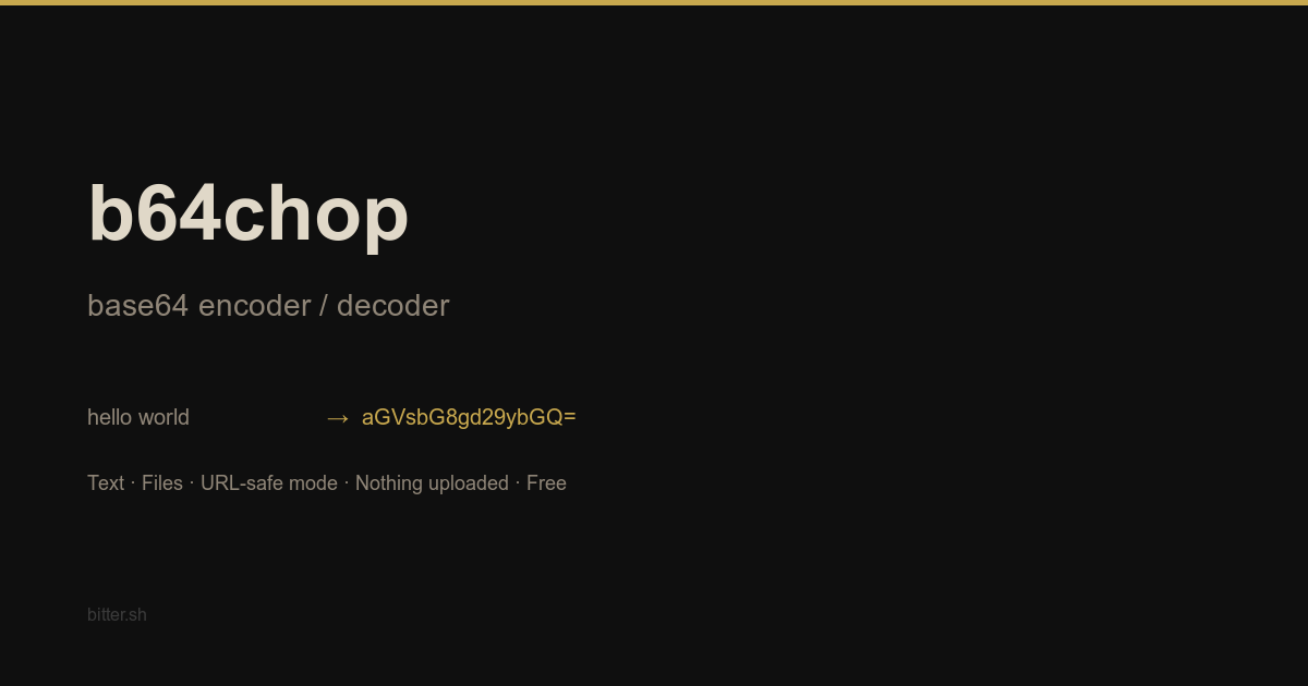 b64chop — Base64 Encoder & Decoder